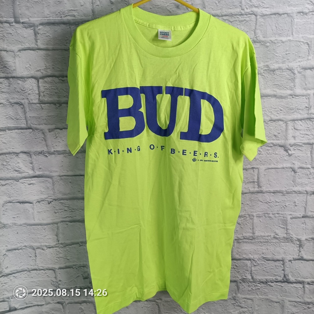Vintage Budweiser Shirt Mens Large Promo Stony Creek King Of Beers 90s